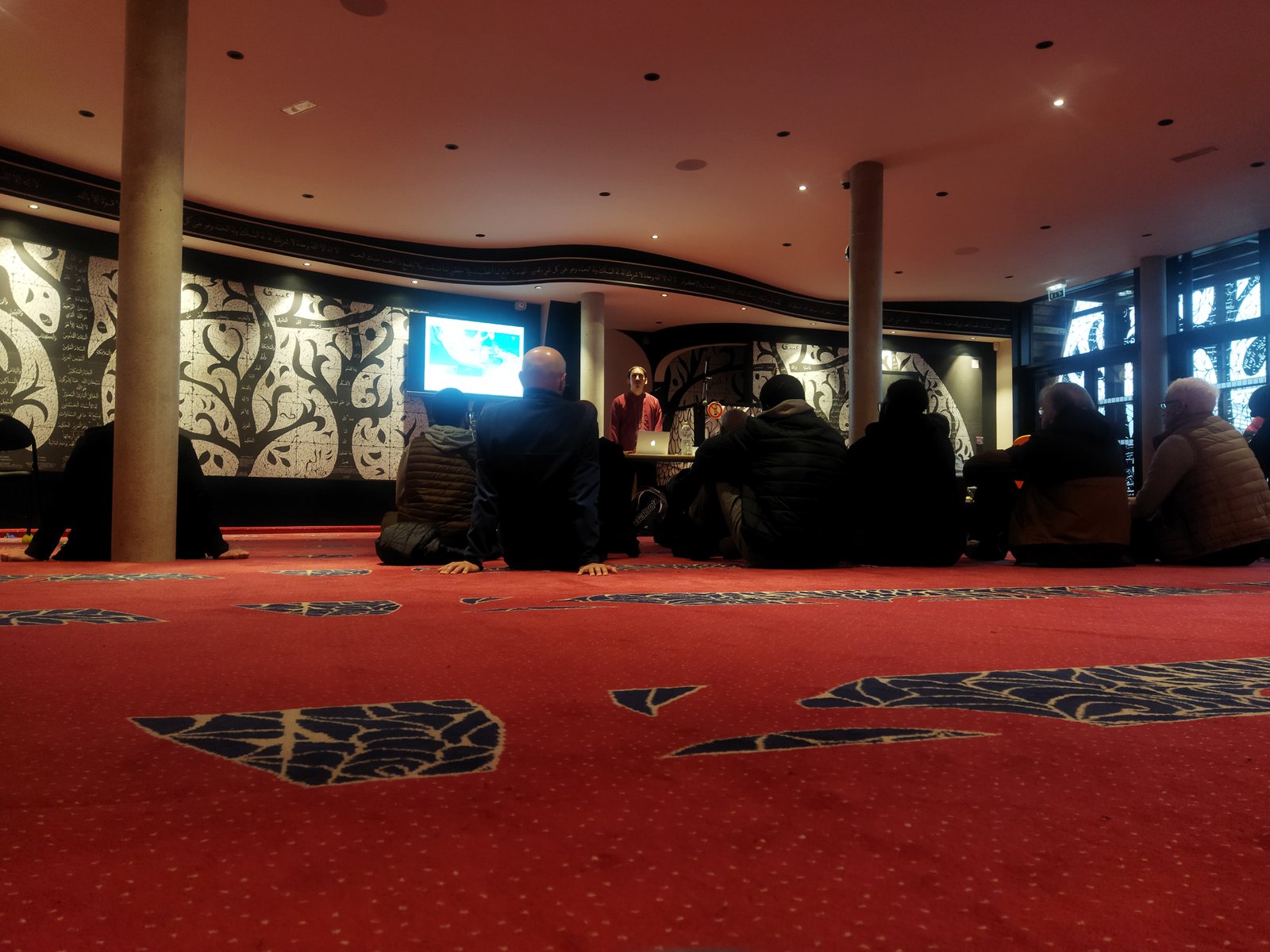 Guillaume giving his talk at the mosque