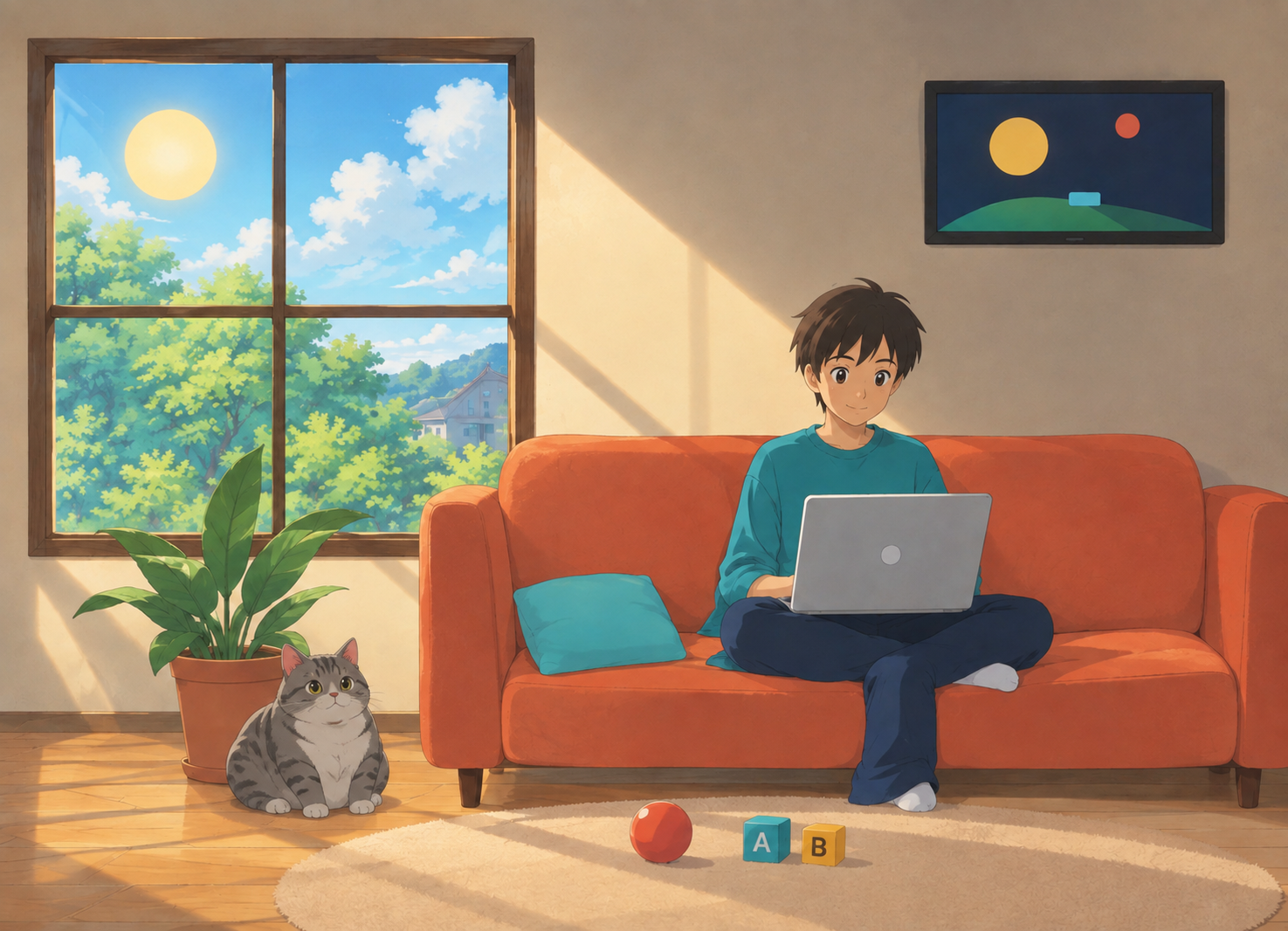 Guillaume writing on his computer – AI-generated illustration made with ChatGPT